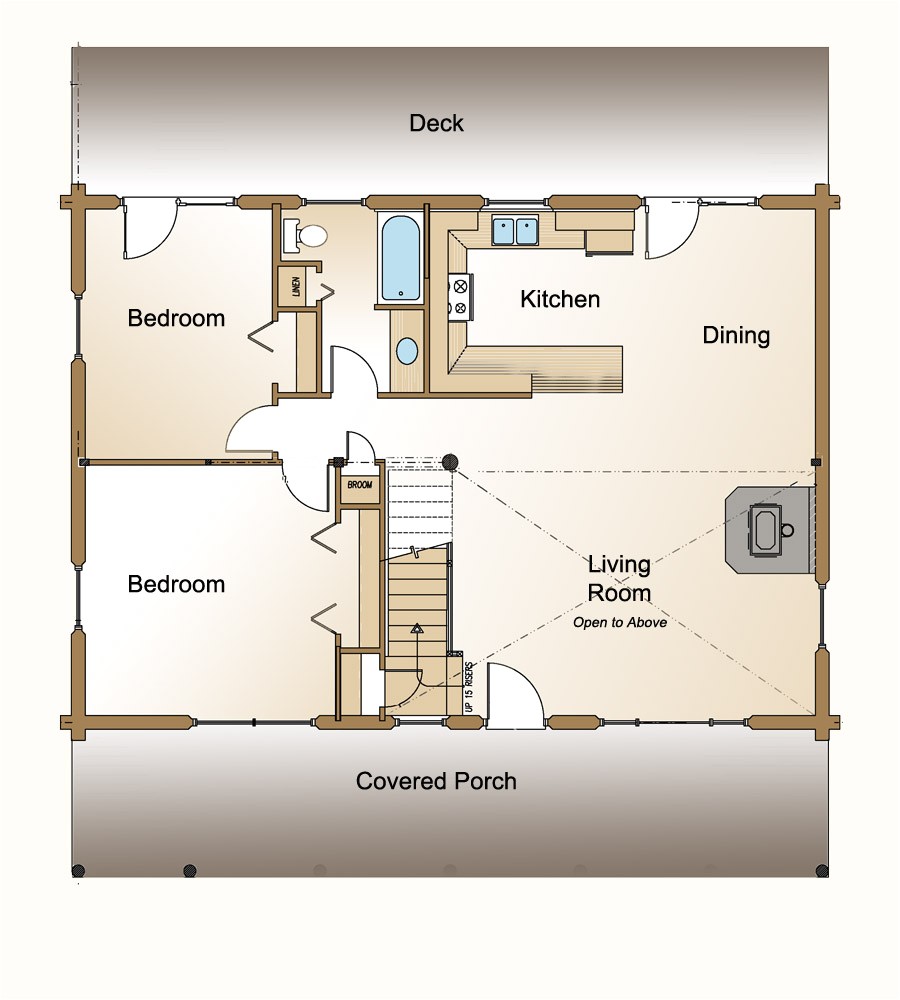 Open Floor Plans Small Homes 3 Bedroom Log Home Plan Real Log Style Open Floor Plans Small Homes 3 Bedroom Log Home Plan Real Log Style