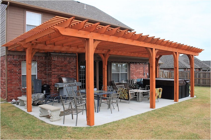 Plans for Pergola attached to House Shaded attached Pergola Design Plans for Your Home