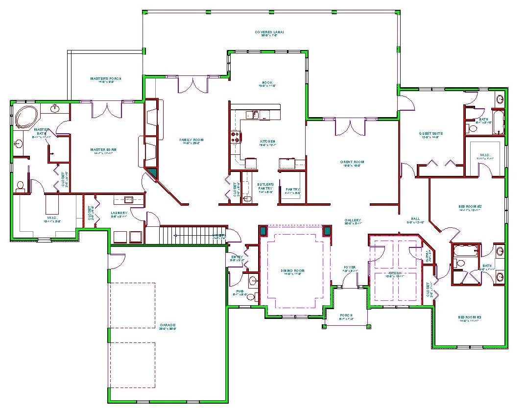 Ranch Home Floor Plans Split Bedrooms Mediterranean House Plan Single Level Mediterranean Ranch