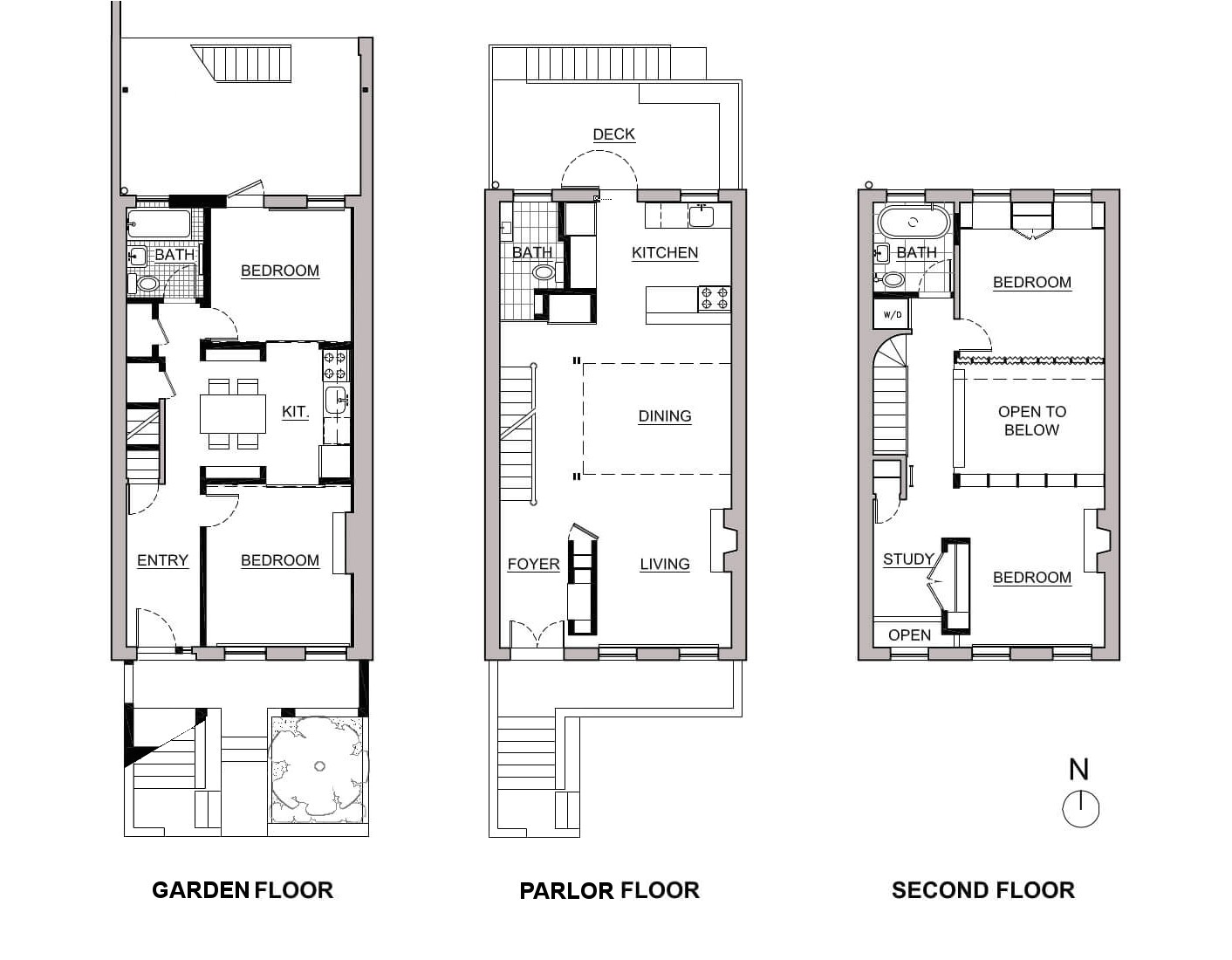 Row Home Floor Plans Brownstone Row House Floor Plans