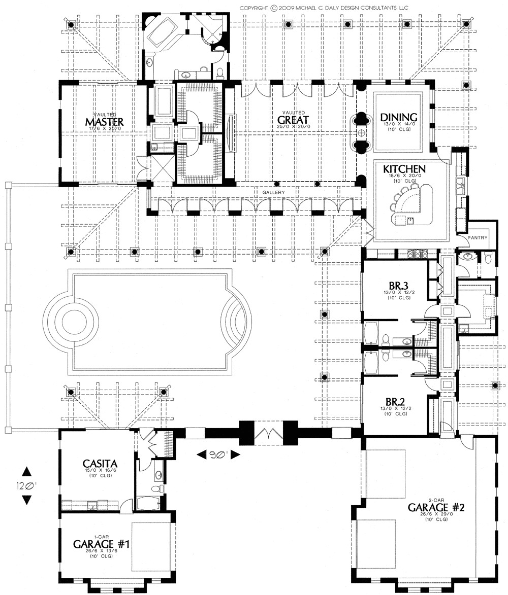 Santa Fe Style Home Plans Courtyard Home Plans Homedesignpictures