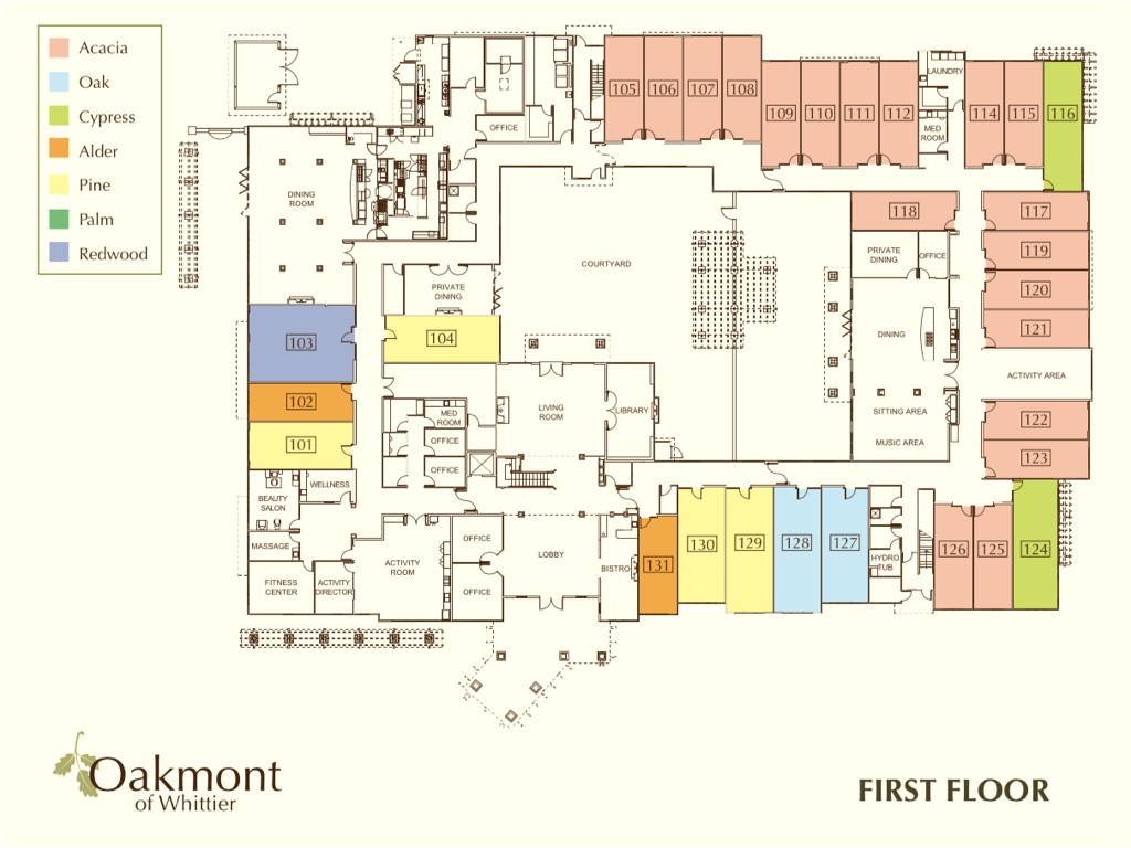 Senior Living Home Plans Retirement Community Whittier First Floor Oakmont Of Senior Living Home Plans Retirement Community Whittier First Floor Oakmont Of
