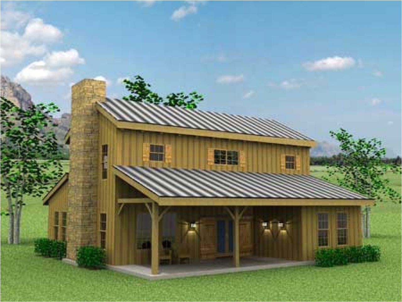 Shed Home Plans Barn Style Exterior with Galvanized Siding and Red Windows Shed Home Plans Barn Style Exterior with Galvanized Siding and Red Windows