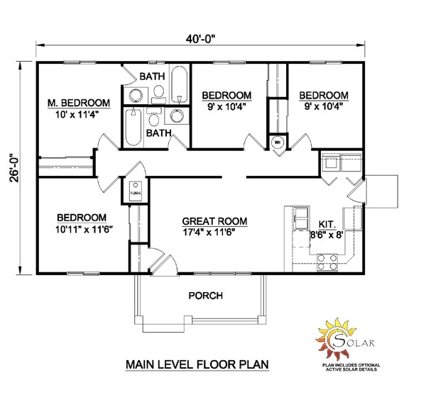 Single Level Home Floor Plans House Plan 94451 at Familyhomeplans Com Single Level Home Floor Plans House Plan 94451 at Familyhomeplans Com