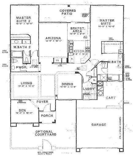 Single Story House Plans with Two Master Suites House Building Plans with Two Master Bedrooms Large