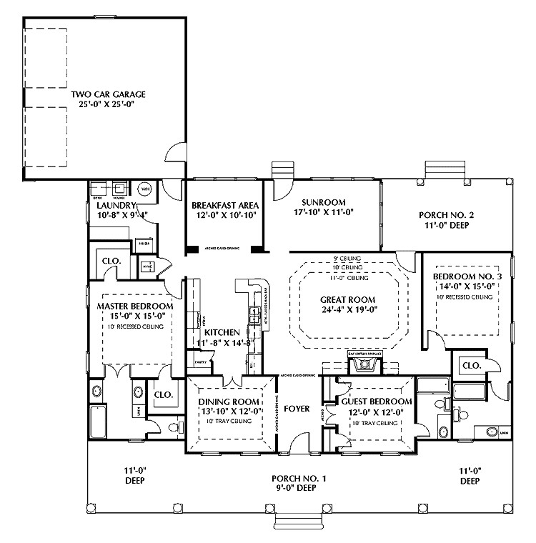 Single Story House Plans with Two Master Suites Single Story House Plans with Two Master Suites House