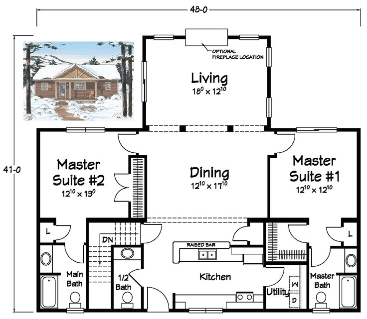 Single Story House Plans with Two Master Suites Two Master Suites Ranch Plans Pinterest