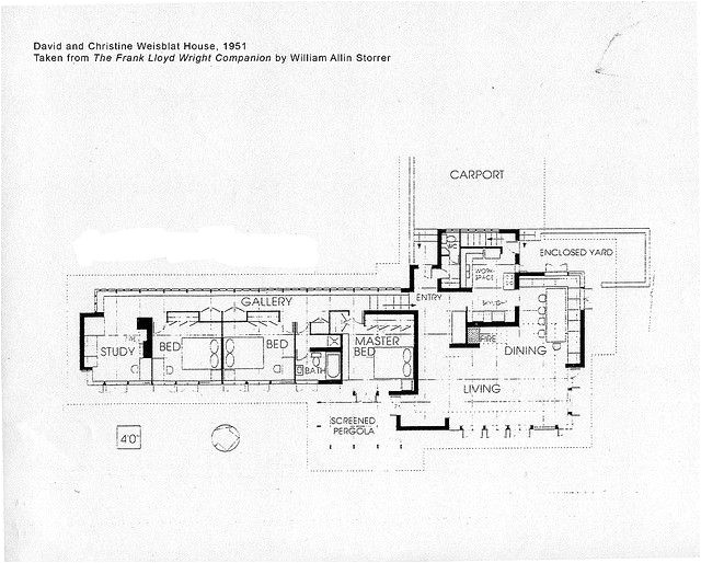 Small Frank Lloyd Wright House Plans David and Christine Weisblat House Plan 1951 Frank