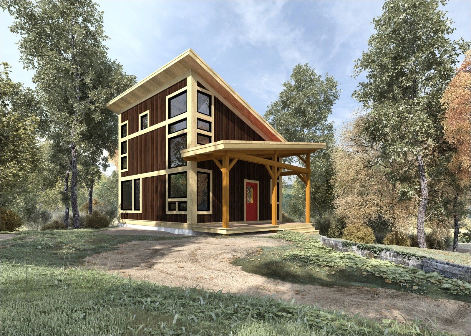 Small Timber Frame Homes Plans Brookside 844 Sq Ft From the Cabin Series Of Timber