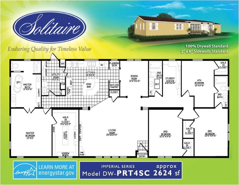 Solitaire Mobile Homes Floor Plans Spacious Double Wide Mobile Home Floorplans In New Mexico