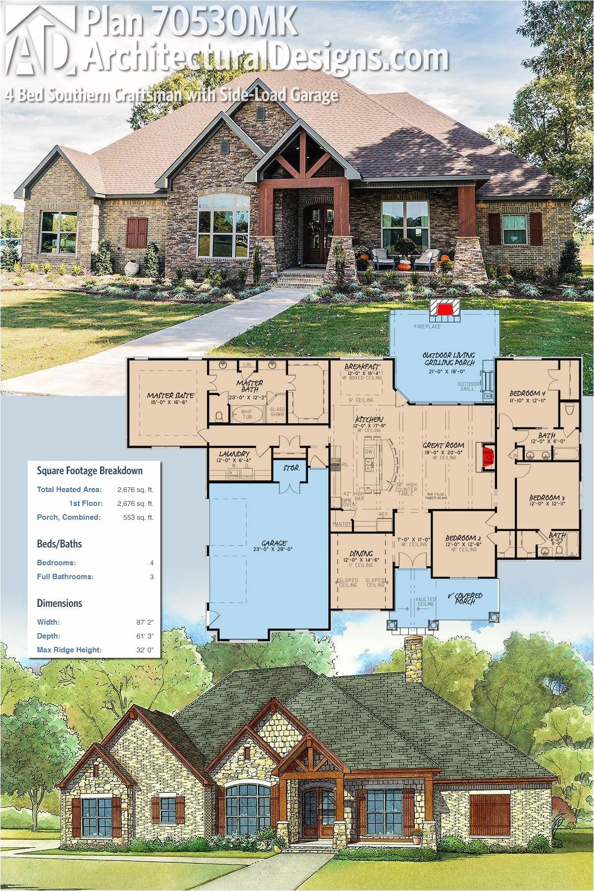 Southern Craftsman Home Plans Designer House Plans Fancy Plan Mk 4 Bed southern Southern Craftsman Home Plans Designer House Plans Fancy Plan Mk 4 Bed southern