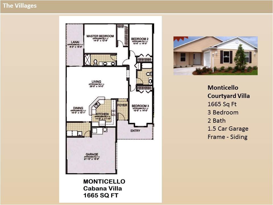 The Villages Home Floor Plans the Villages Homes Courtyard Villas Monticello Model The Villages Home Floor Plans the Villages Homes Courtyard Villas Monticello Model