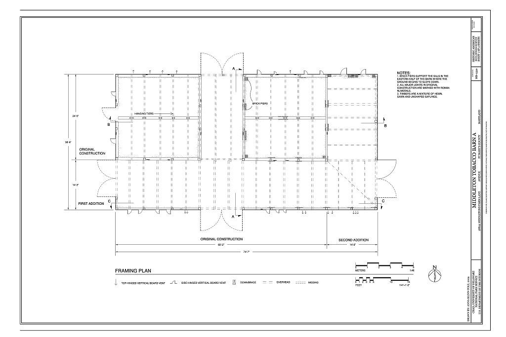 Tobacco Barn House Plans Framing Plan Middleton tobacco Barn A 38822 Middletons Tobacco Barn House Plans Framing Plan Middleton tobacco Barn A 38822 Middletons