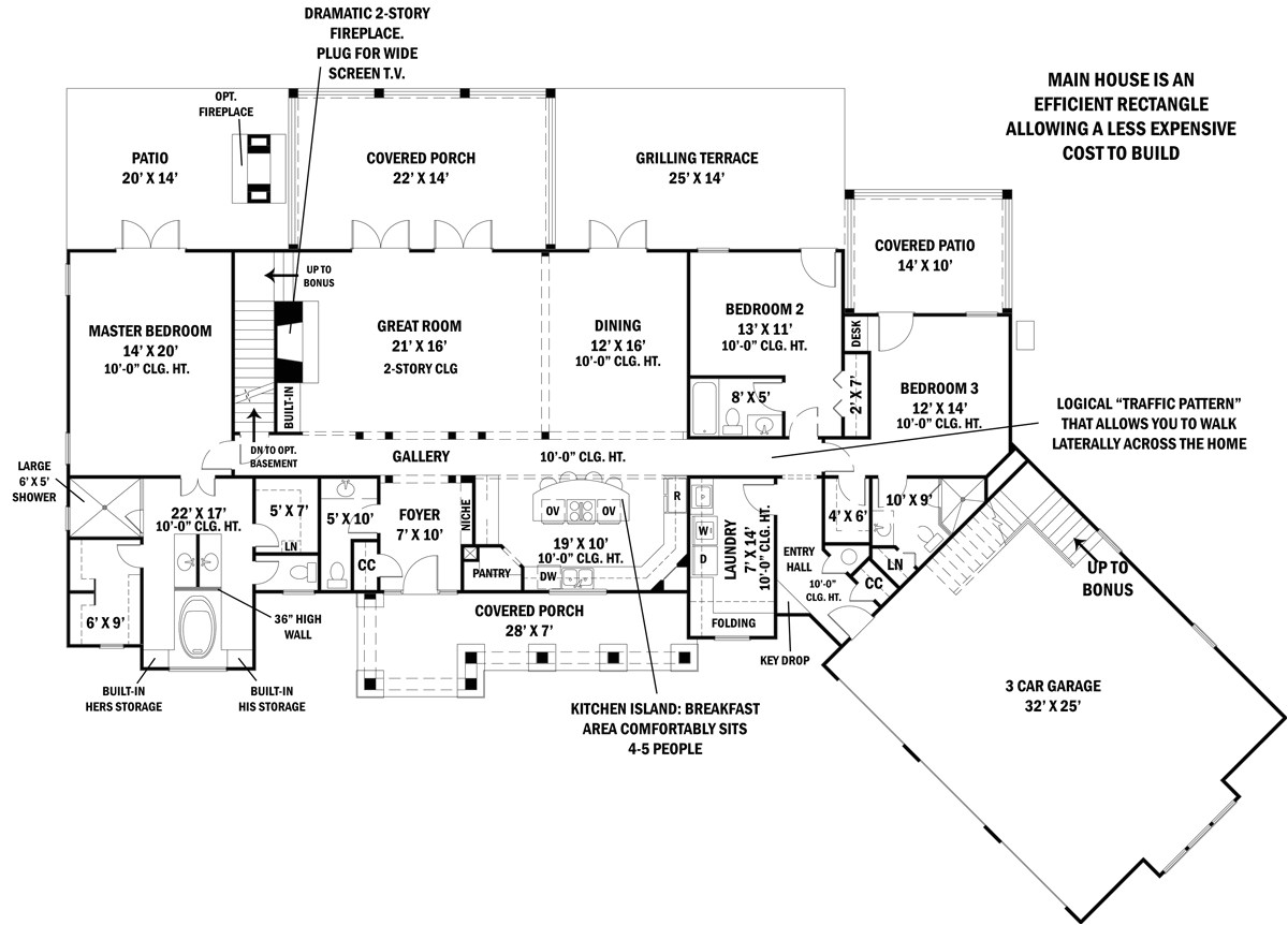 Tres Le Fleur House Plan Eco Friendly Spacious Ranch House Plan