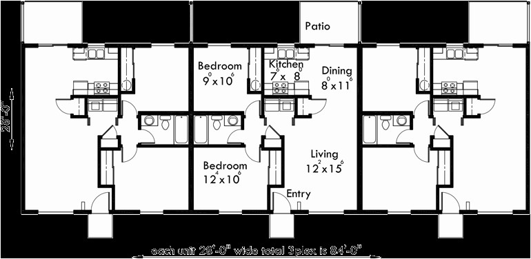 Triplex Home Plans Triplex House Plans One Story Triplex House Plans T 409 Triplex Home Plans Triplex House Plans One Story Triplex House Plans T 409