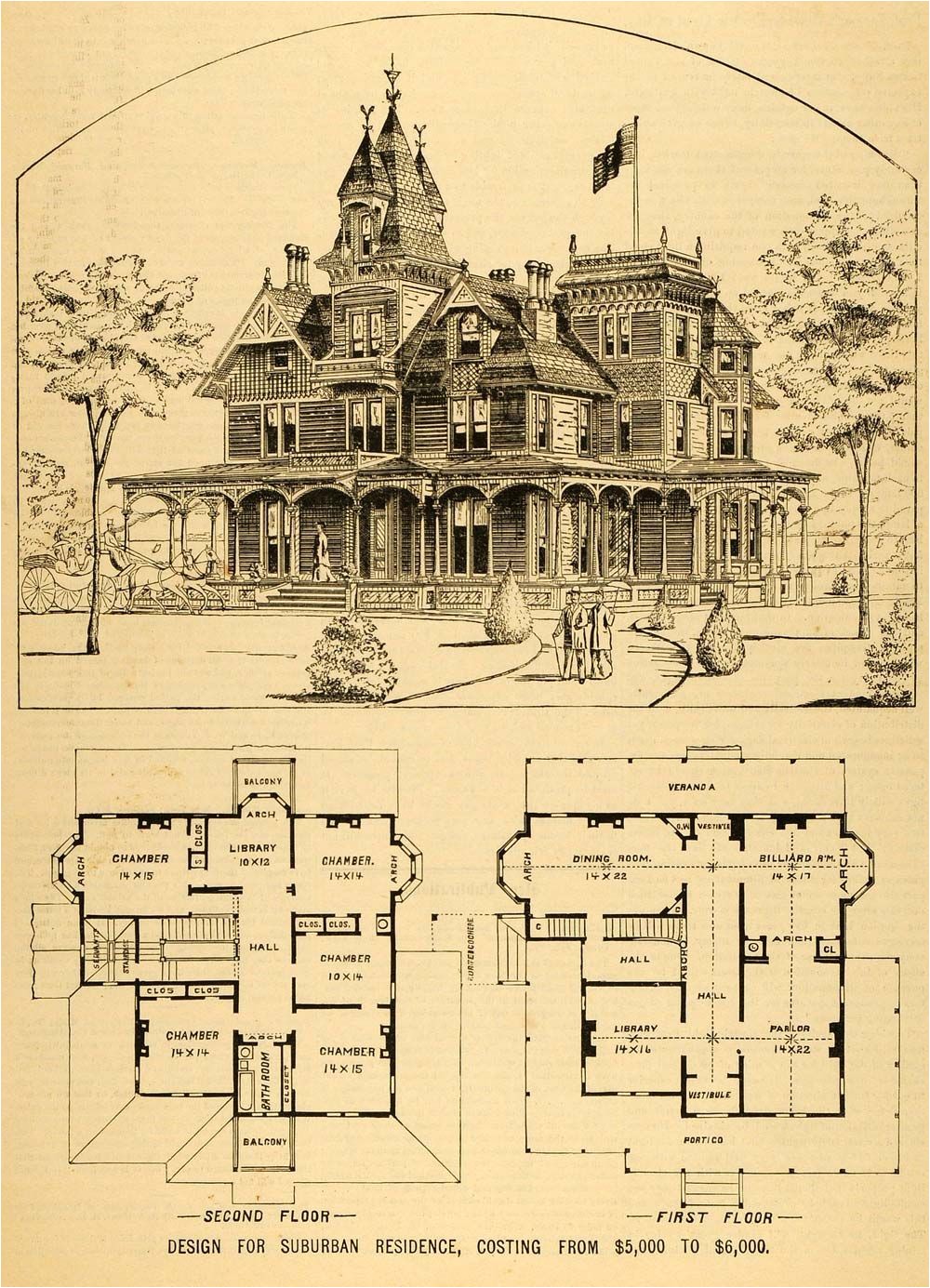 Victorian Era House Plans 1879 Print Victorian House Architectural Design Floor