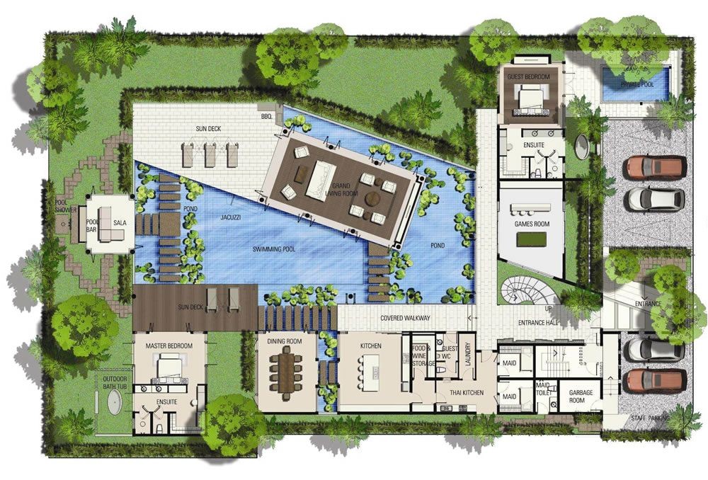 Villa Home Plans World 39 S Nicest Resort Floor Plans Saisawan Beach