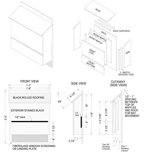 Wooden Bat House Plans Wood Bat House Plans