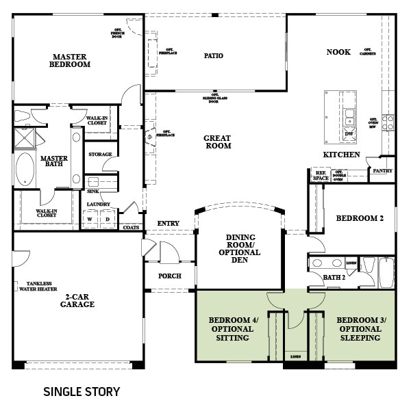 Woodside Homes Floor Plans Residence Four Model 4 Bedroom 2 5 Bath New Home In