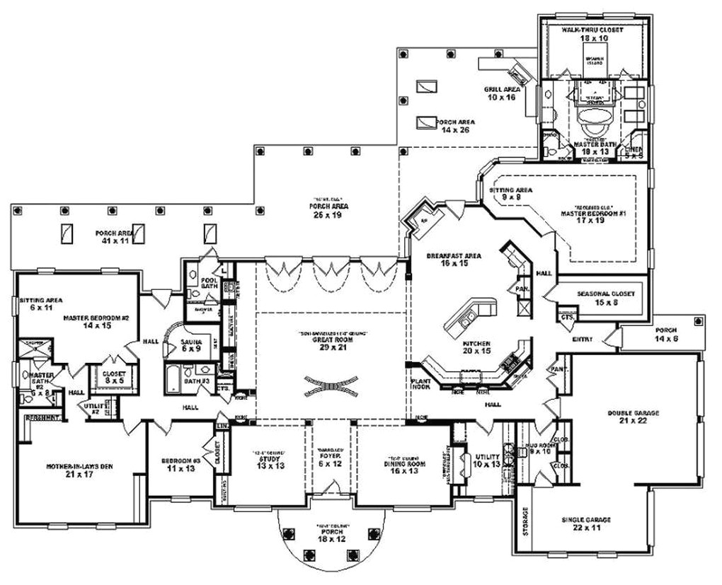 1 Story Home Plans the Best Of House Plans 5 Bedroom Single Story Spanish