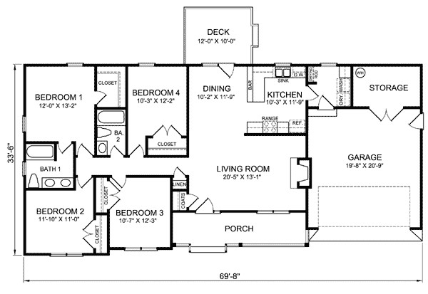 4 Bedroom Ranch Home Plans 4 Bedroom Ranch House Plans Plan W26331sd Ranch