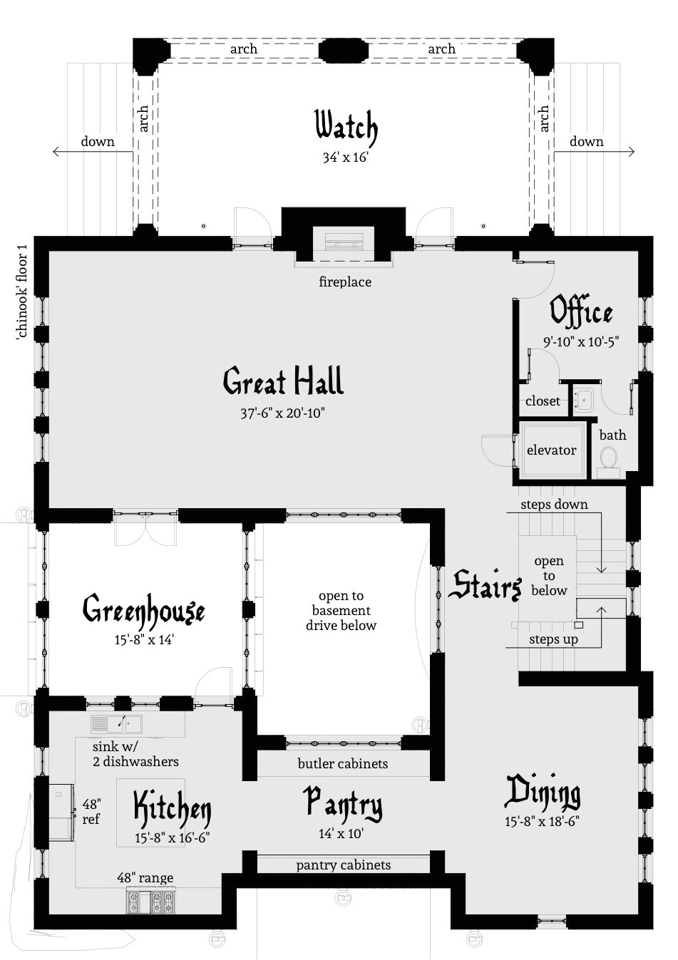 Castle Home Floor Plans Chinook Castle Plan by Tyree House Plans