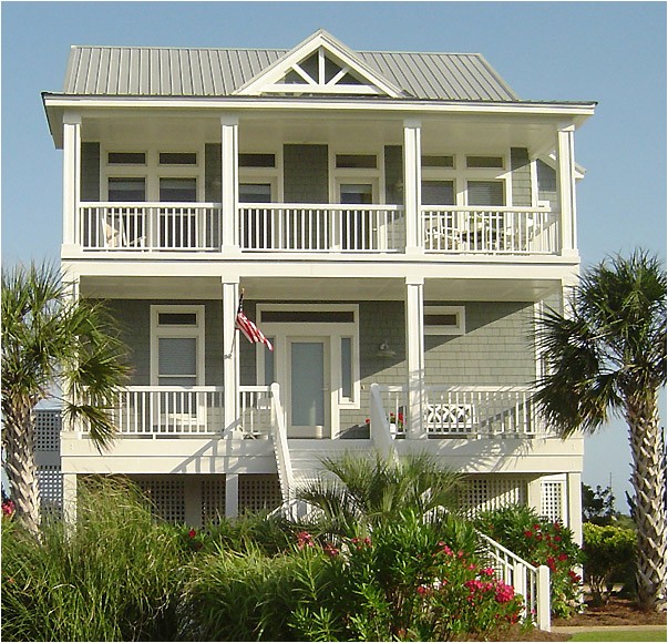 Coastal Home Plans On Pilings Porches Cottage Standard Piling Foundation with Side