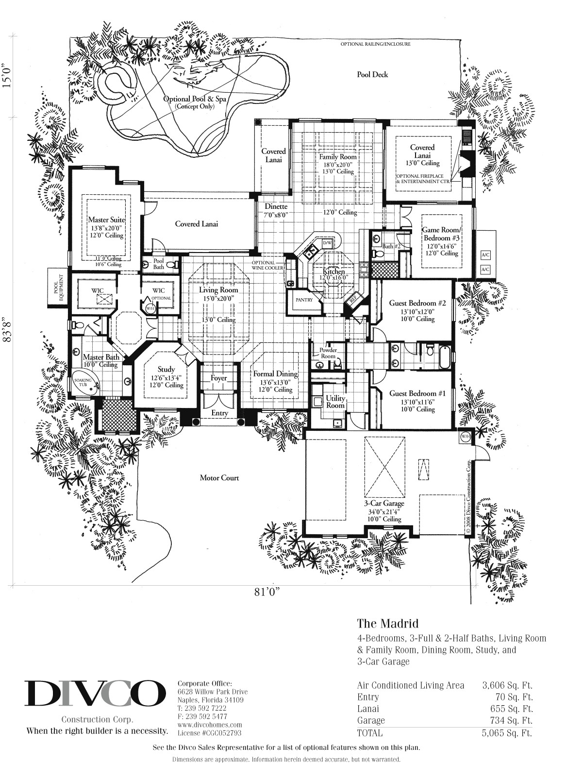 Custom Home Floor Plans Florida Divco Floor Plan the Madrid Divco Custom Home Builder