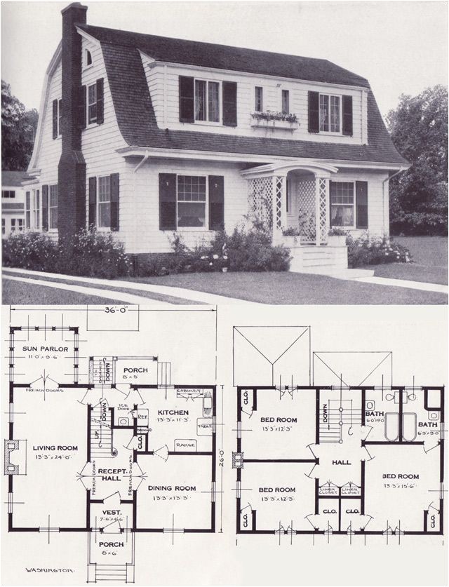 Dutch Colonial Home Plans 1920s Vintage Home Plans Dutch Colonial Revival the