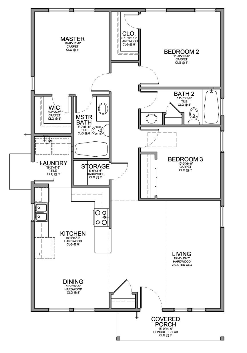 Floor Plans for 3 Bedroom Homes Floor Plan for A Small House 1 150 Sf with 3 Bedrooms and Floor Plans for 3 Bedroom Homes Floor Plan for A Small House 1 150 Sf with 3 Bedrooms and