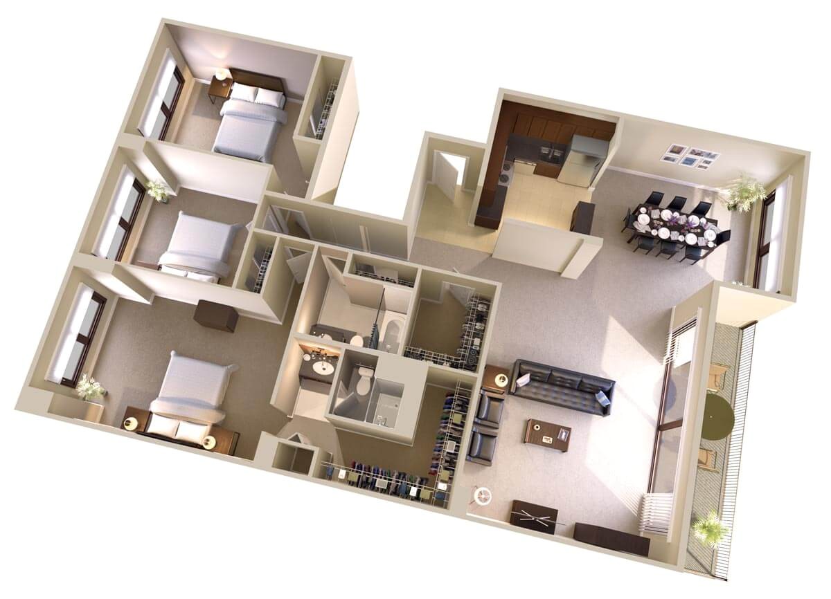 Floor Plans for 3 Bedroom Homes Three Bedroom Two Bath Apartments In Bethesda Md topaz Floor Plans for 3 Bedroom Homes Three Bedroom Two Bath Apartments In Bethesda Md topaz