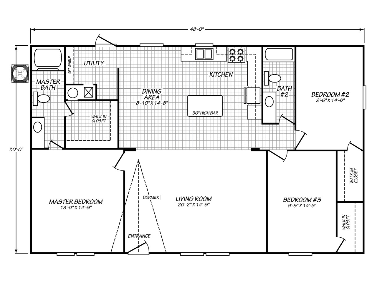 Floor Plans for Manufactured Homes View Velocity Model Ve32483v Floor Plan for A 1440 Sq Ft