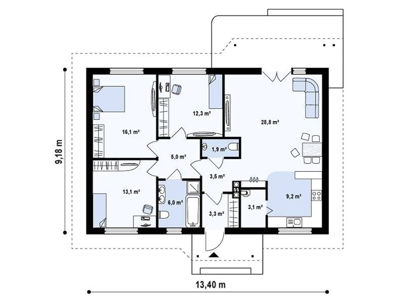 Hip Roof Home Plans :5 Hip Roof House Plans Small and Medium Size Homes with Up