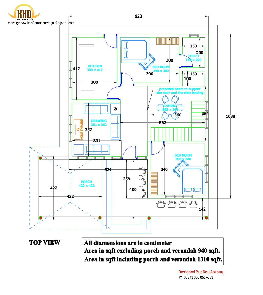 Home Engineering Plan 2d House Plan Sloping Squared Roof Kerala Home Design