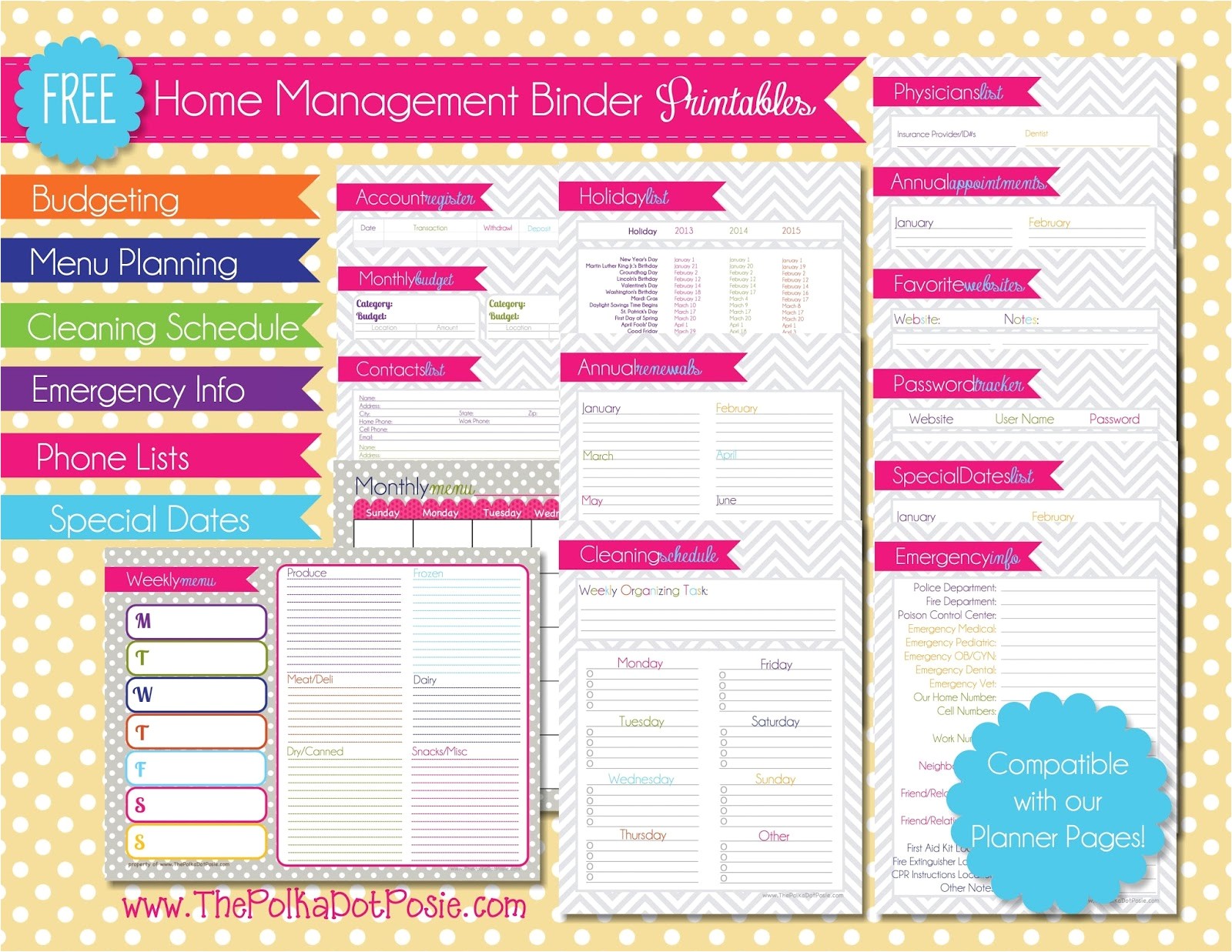 Home Planning Binder Free Printables for Home Management Binder Www