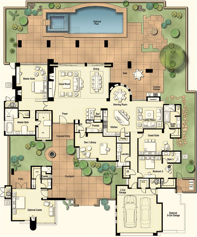 House Plans Tucson Hometalk Tucson Custom Home Hacienda Floor Plan