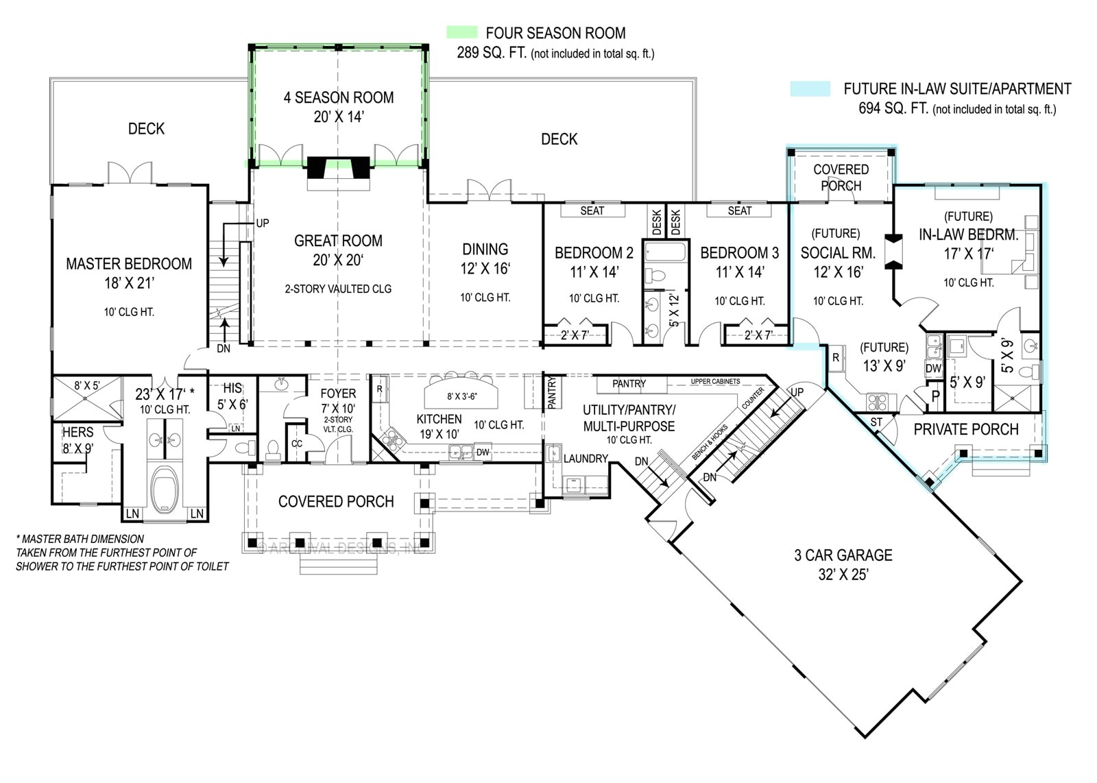 House Plans with Inlaw Suite On First Floor Pepperwood 9020 3 Bedrooms and 2 Baths the House Designers