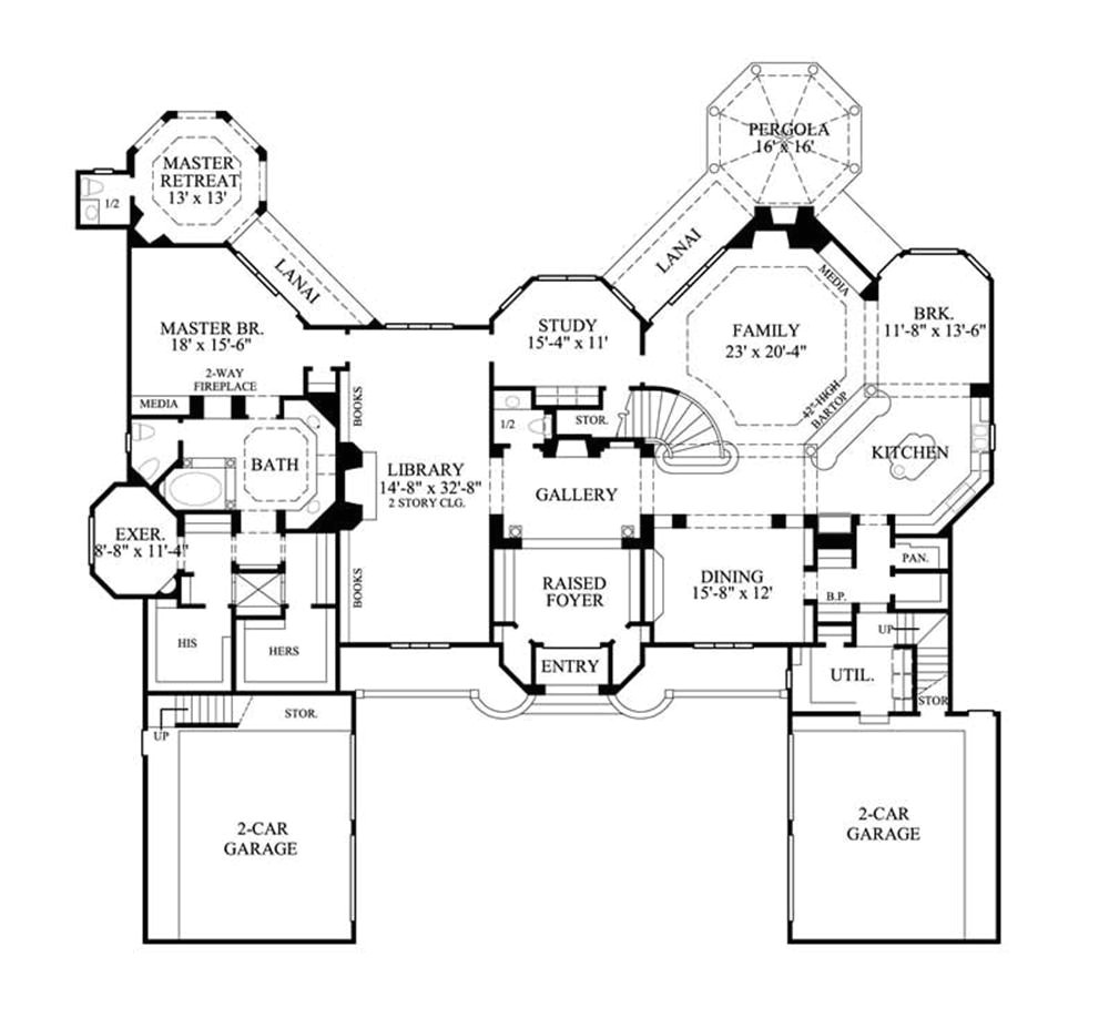 Large One Story Home Plan Large One Story House Plans Smalltowndjs Com
