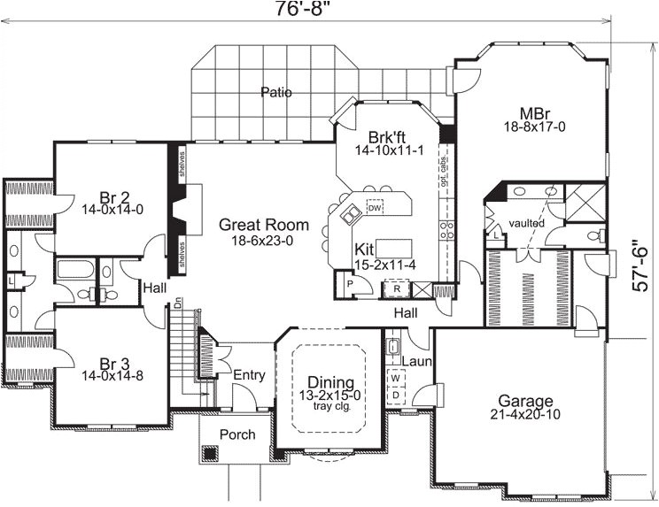 Ranch House Plans with Jack and Jill Bathroom 3 Bedroom 2 Bath Ranch House Plan Alp 09gb Allplans Com