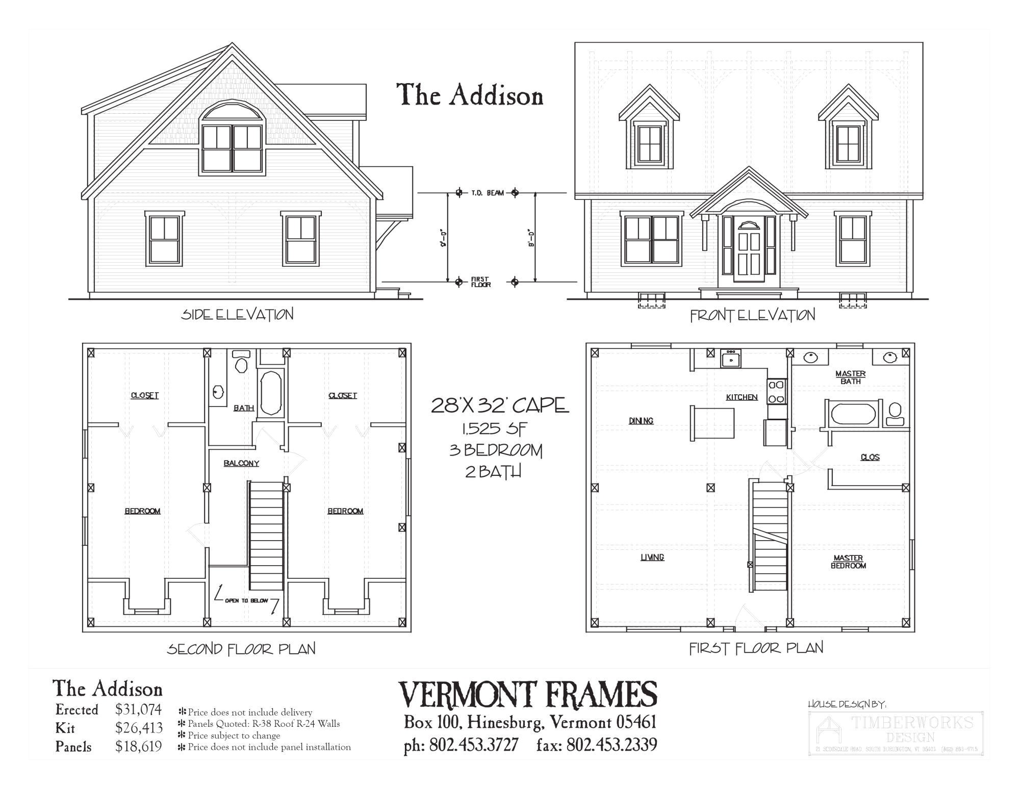 Timber Home Floor Plans Addison Cape Vermont Frames Timber Home Floor Plans Addison Cape Vermont Frames