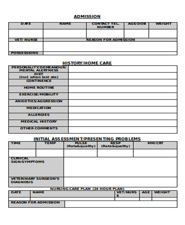 Veterinary Home Care Plan Template 9 Nursing Care Plan Templates Free Sample Example