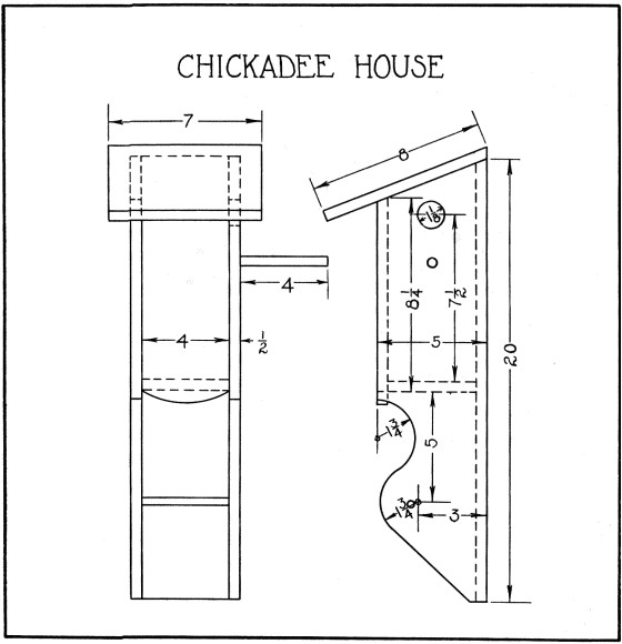 Winter Bird House Plans Chickadee Bird House Plans