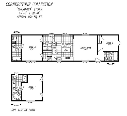 14×60 Mobile Home Floor Plans Models Cornerstone Singles Heritage Home Center