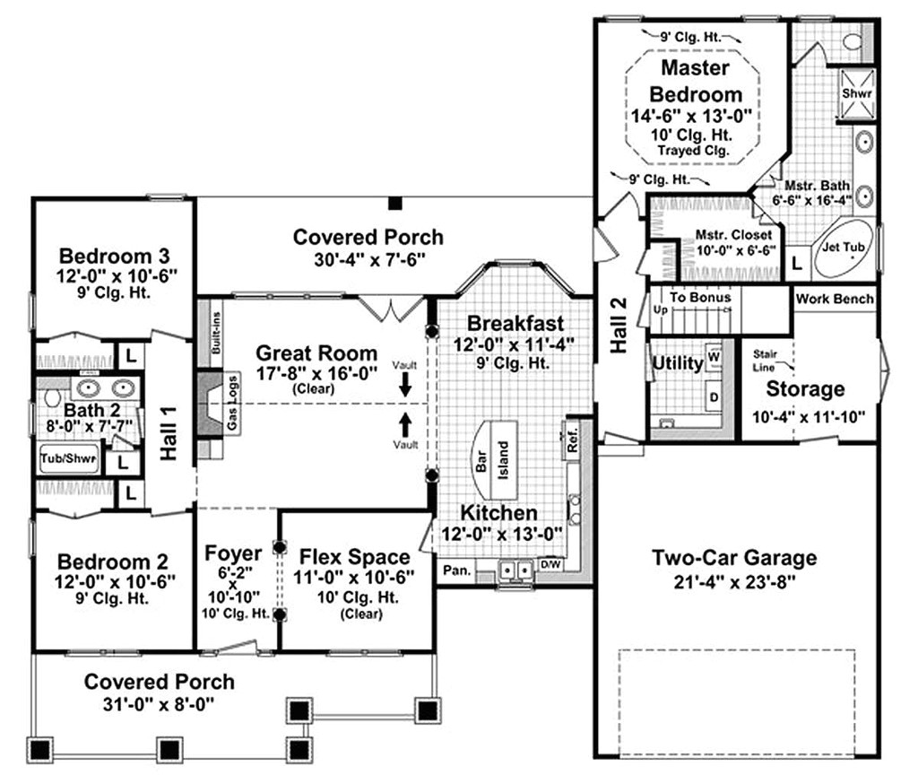 1800 Sq Ft House Plans with Bonus Room Craftsman Style House Plan 3 Beds 2 Baths 1800 Sq Ft