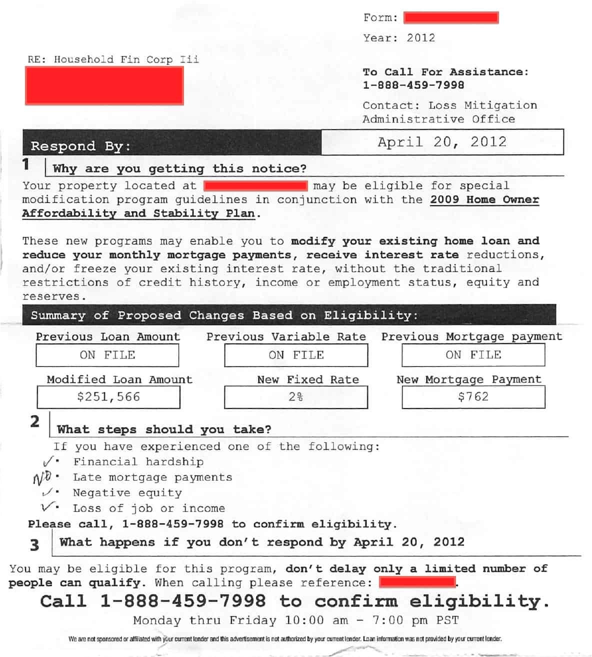 2017 Home Owner Affordability and Stability Plan Sc Law Group Sends Out Similar Mailer they Claim they Denounce