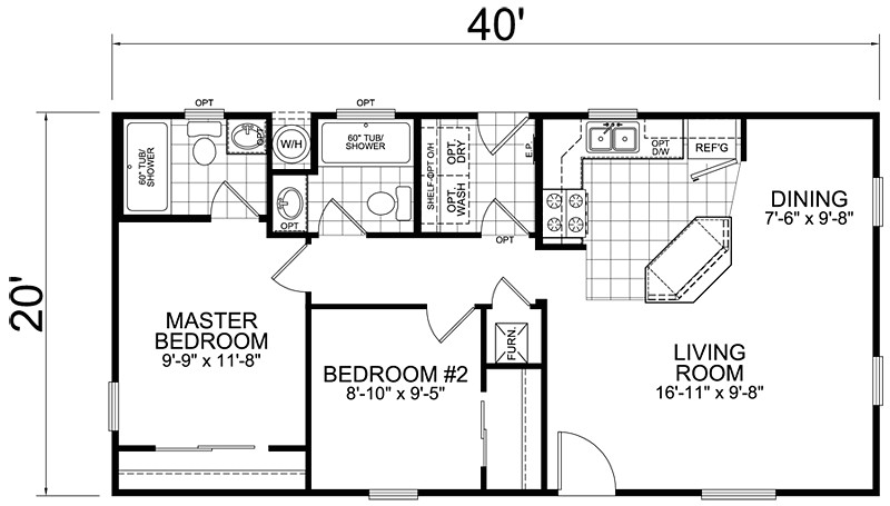 20×40 House Plans with Loft Second Unit 20 X 40 2 Bed 2 Bath 800 Sq Ft Little