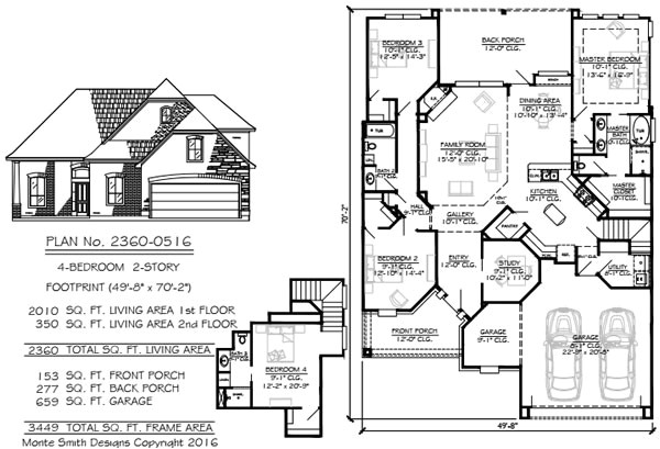 50 Foot Wide House Plans Narrow 2 Story Floor Plans 36 50 Foot Wide Lots