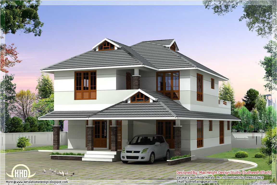 Beautiful Home Plans 1760 Sq Feet Beautiful 4 Bedroom House Plan Kerala Home