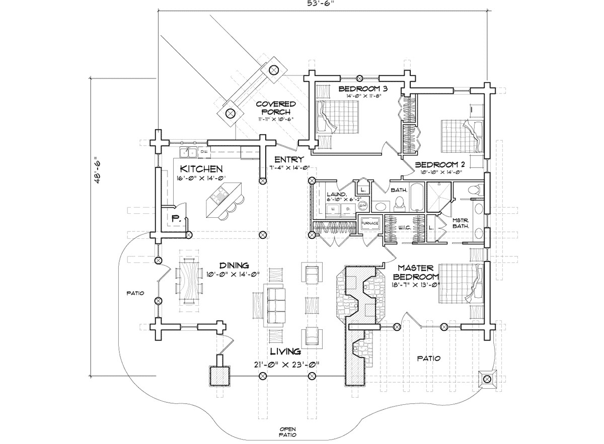 Caribou Log Home Floor Plan Caribou Handcrafted Log Home Floor Plan