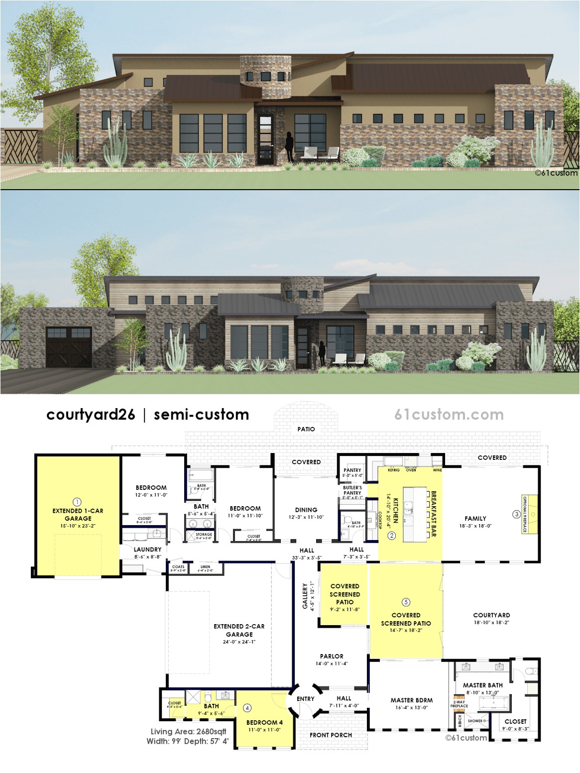 Courtyard Style Home Plans Contemporary Side Courtyard House Plan 61custom Courtyard Style Home Plans Contemporary Side Courtyard House Plan 61custom
